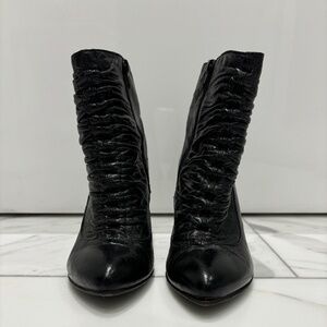 Womens Carlo Pasolini Black Leather Booties Size 36 Made in Italy